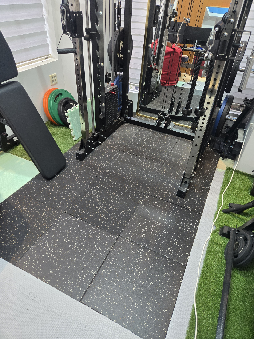 홈짐 스미스머신 파워랙 덤벨 벤치 세트