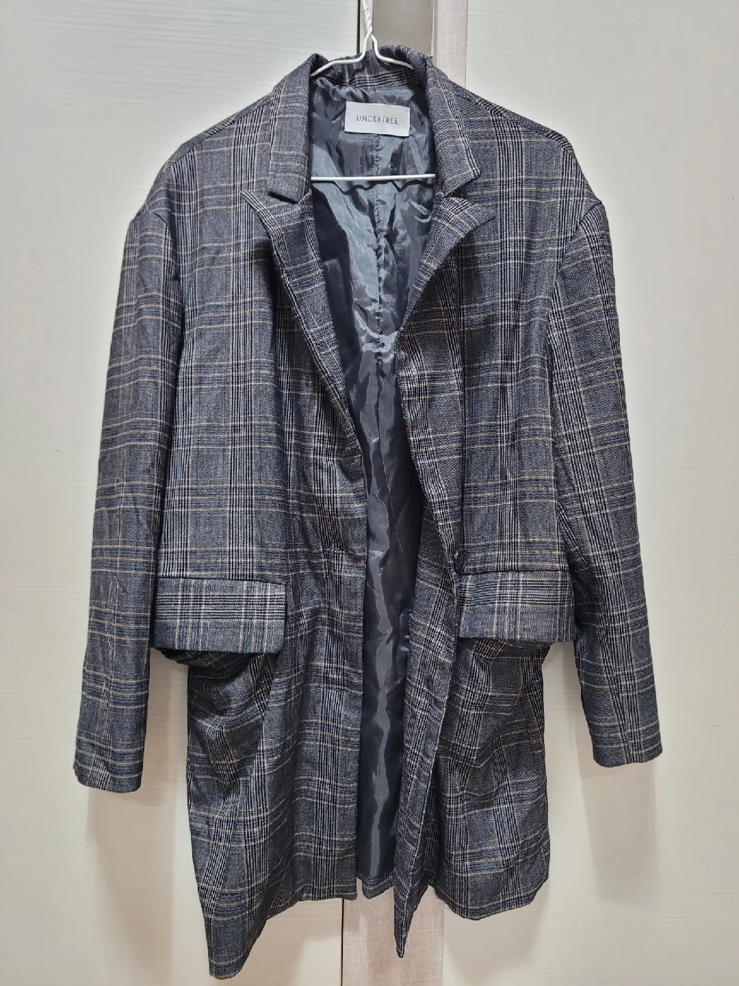 중고/여자 체크 롱자켓 55~66사이즈/최종 가격/택배만