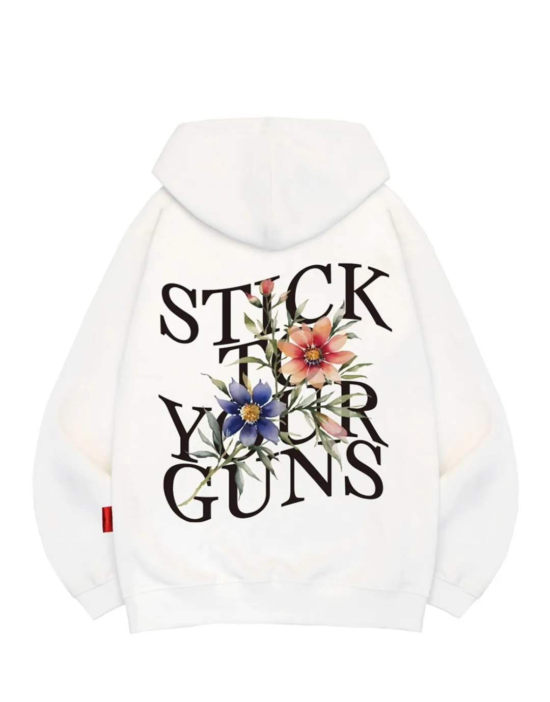 (새제품 ) L. L.AMO 엘라모  플라워 후드티 ㅡ 아이보리 컬러