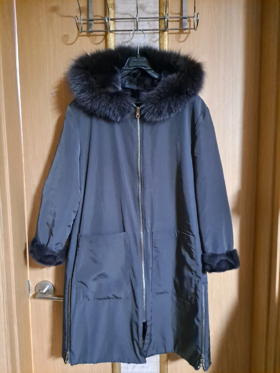 MARIELLAROSATI회색 롱밍크양면코트