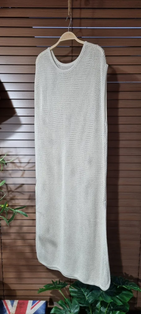 [일본빈티지] 아이보리 롱 니트 레이어드 원피스 Free 활용도 높아요