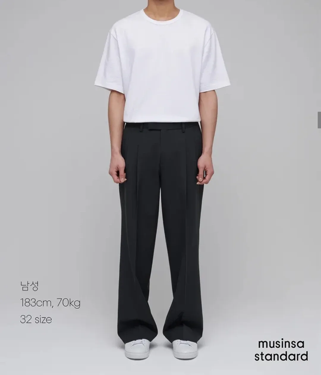 무탠다드 리얼와이드 슬랙스 34 다크그레이