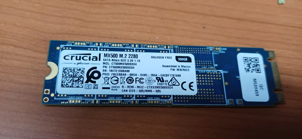 중고m2 SSD500G crucial mx500 sata