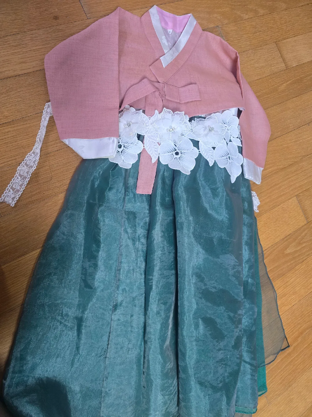 여아 한복 4호 핑크+초록