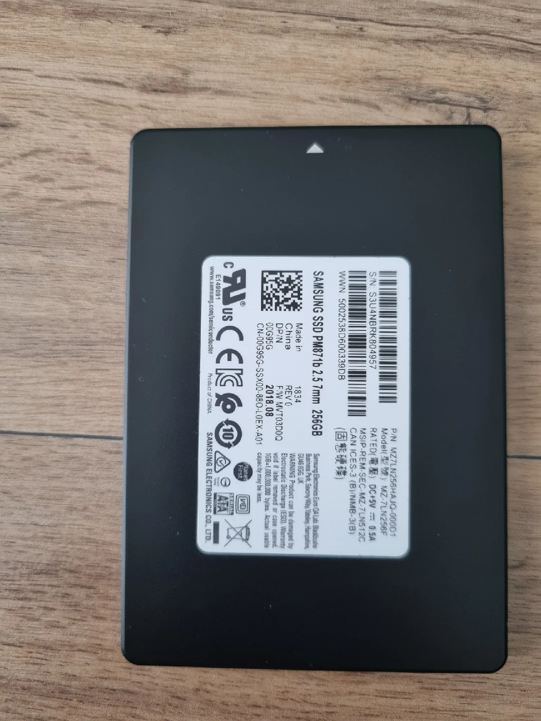 삼성 PM871b 256GB SSD 중고  팝니다