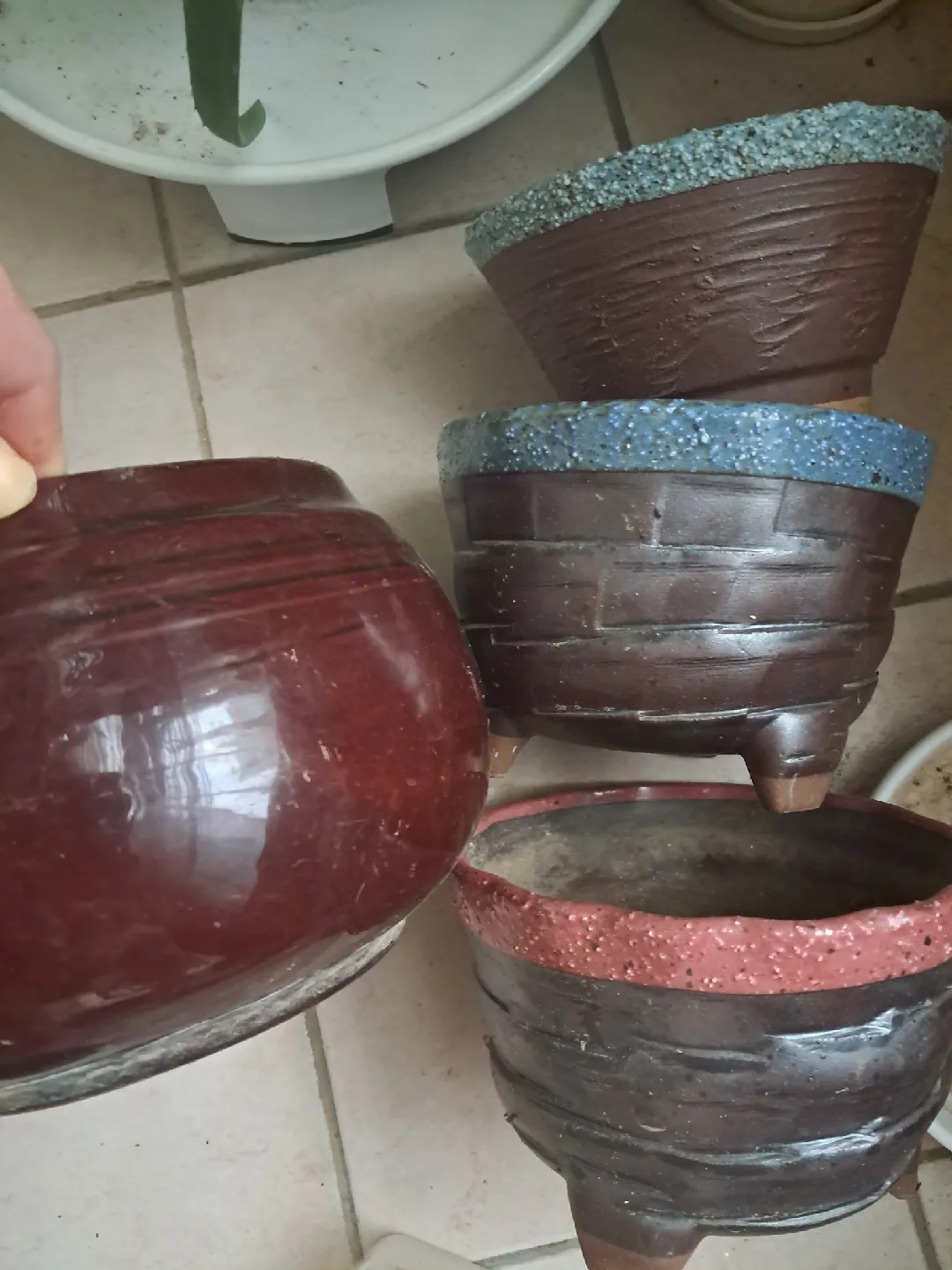 다양한 디자인 중고 화분 4개 세트