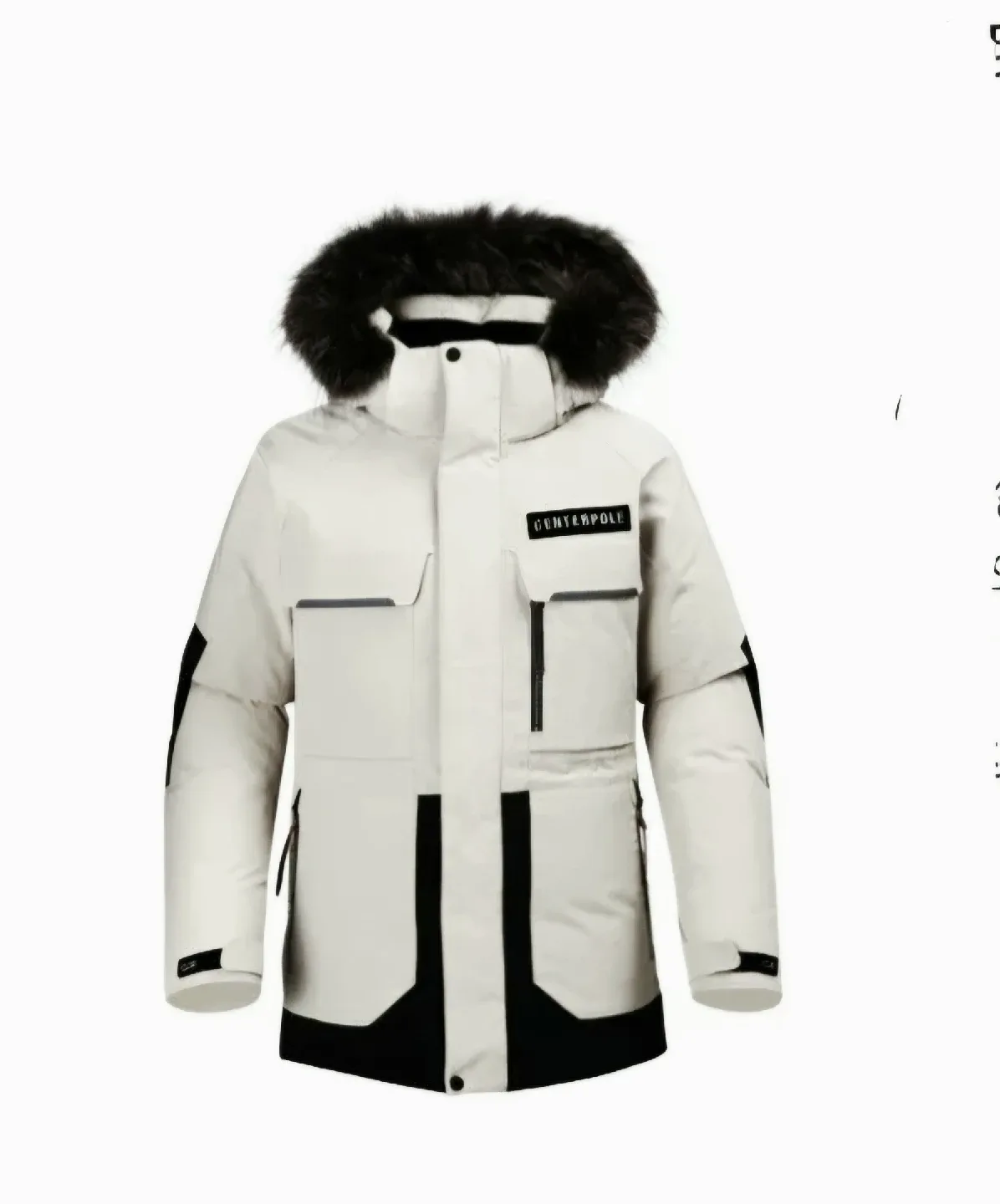 센터폴 여성 라쿤퍼 구스다운 후드 점퍼