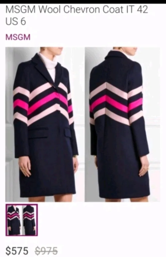 MSGM 배색 울 코트 55