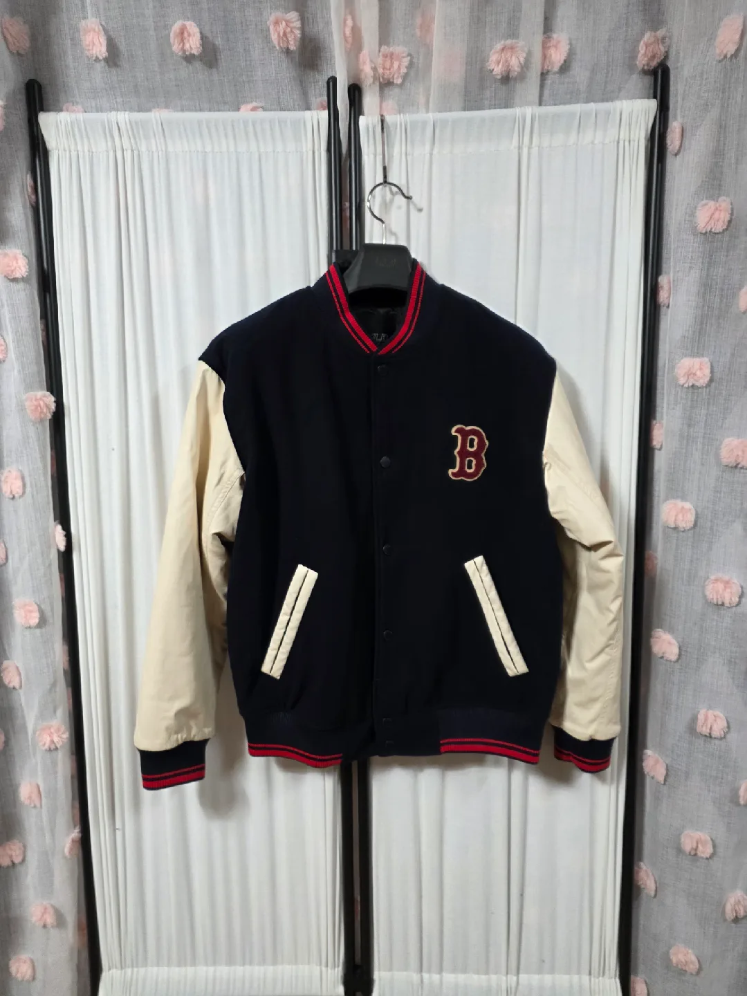 MLB루즈핏누빔안감야구패딩점퍼