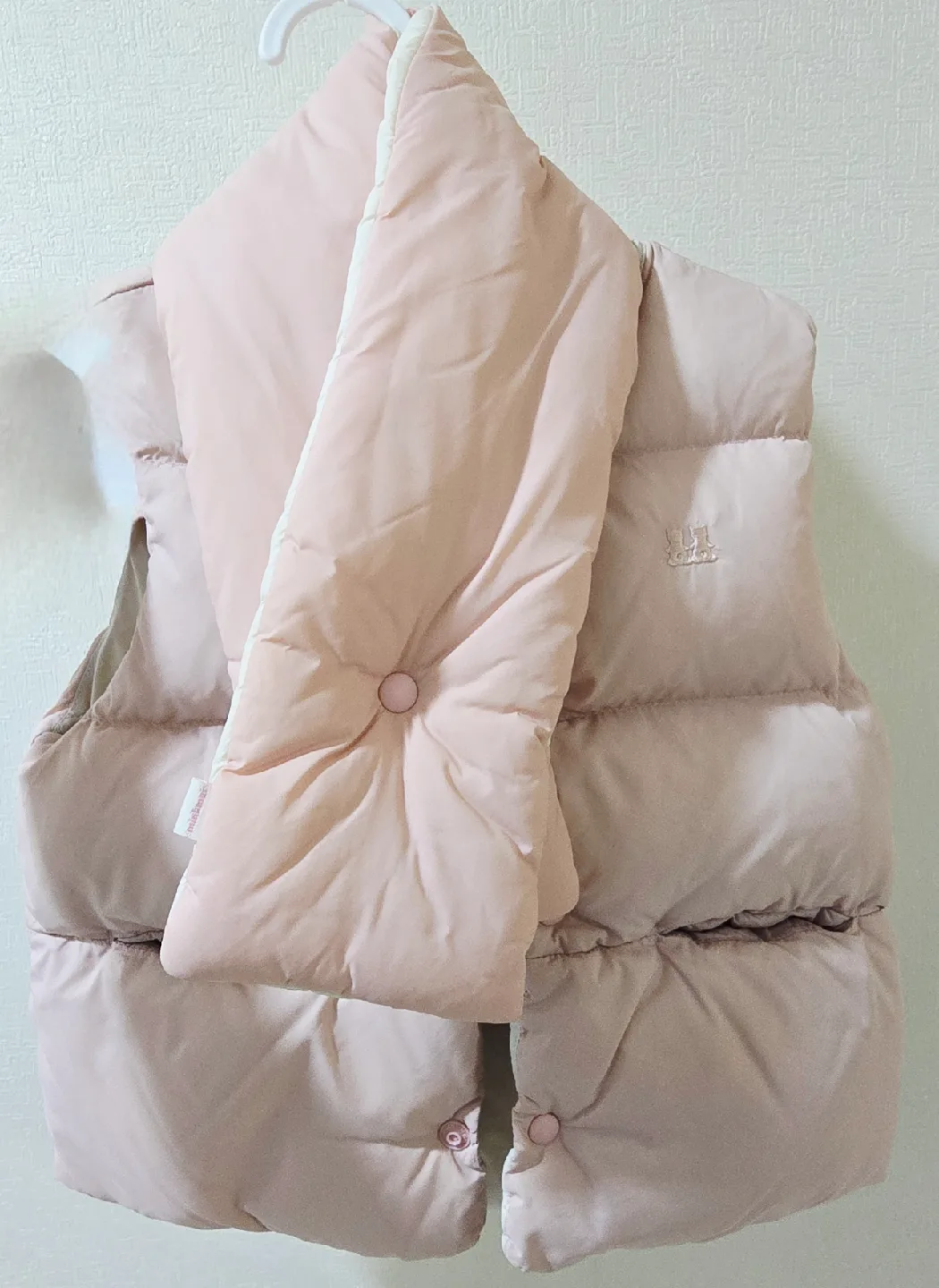 밍크뮤 여아 3세 조끼&목도리