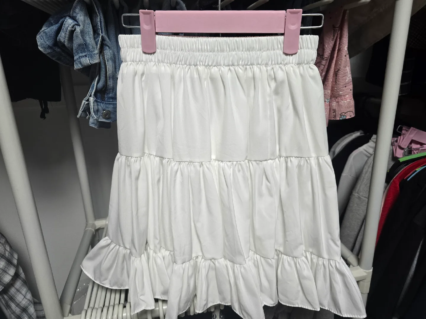 화이트 캉캉 미니스커트 새상품