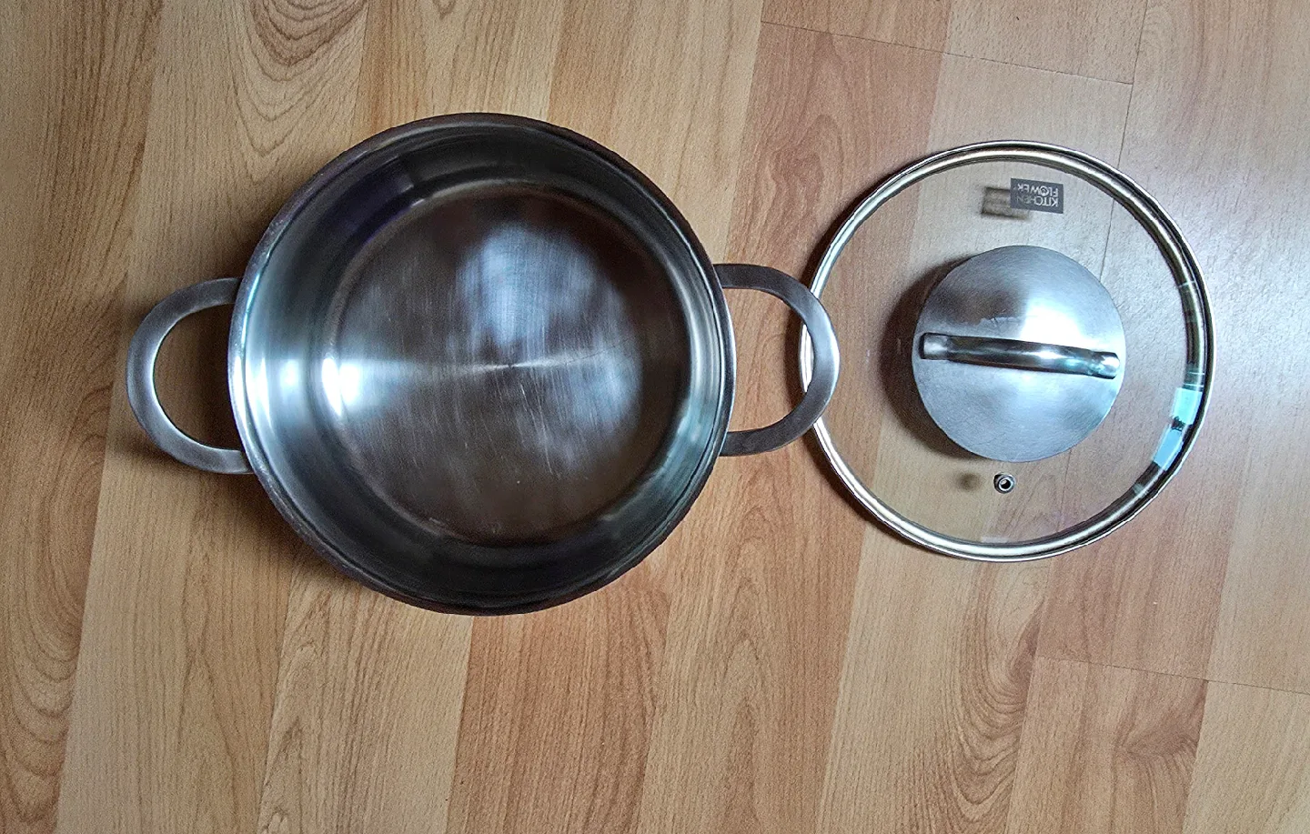 (중고)_키친플라워 스텐 냄비 뚜껑 포함