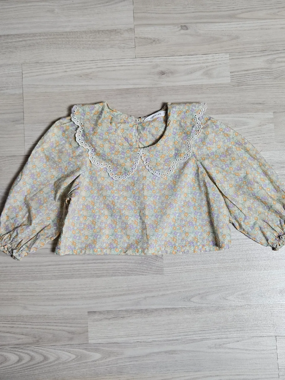 스타일노리터 꽃무늬 크롭 블라우스 S