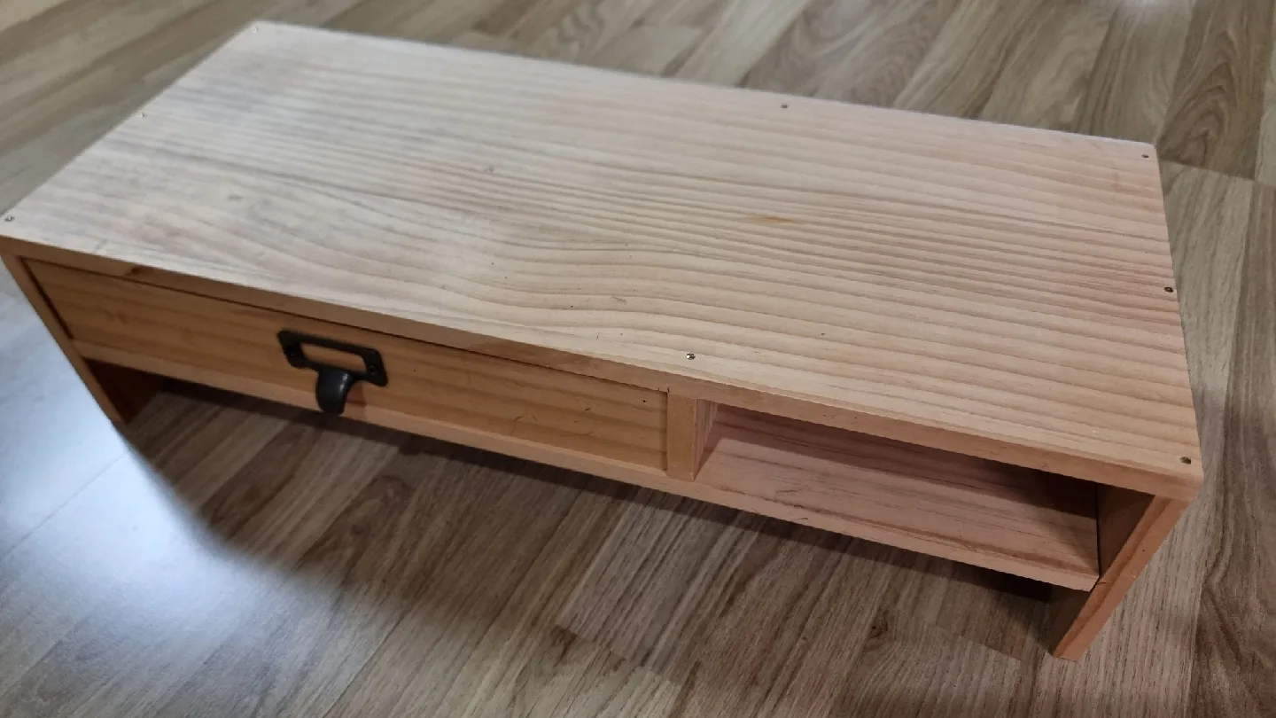 원목 서랍형 모니터 받침대 (중고)