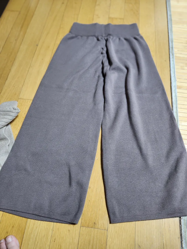 여성 니트 와이드 팬츠 브라운  새상품