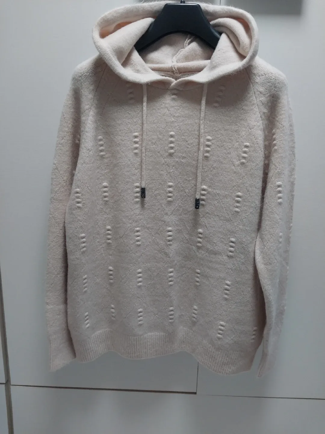 SOUP 베이지 니트 후드티