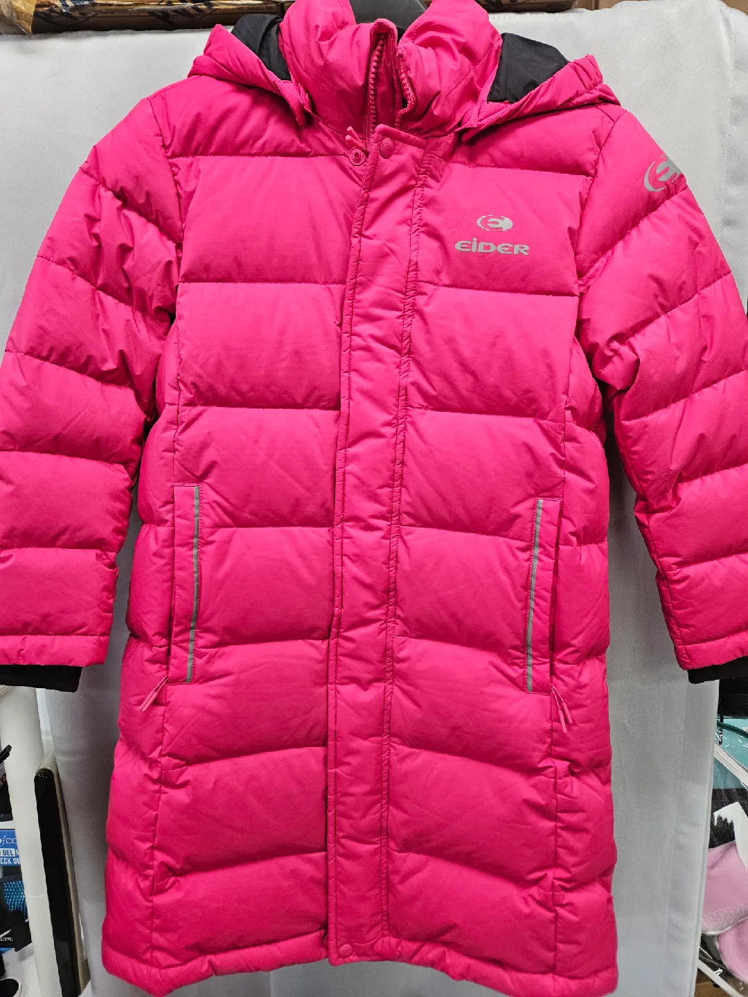 아이더 핑크 롱패딩 키즈 130