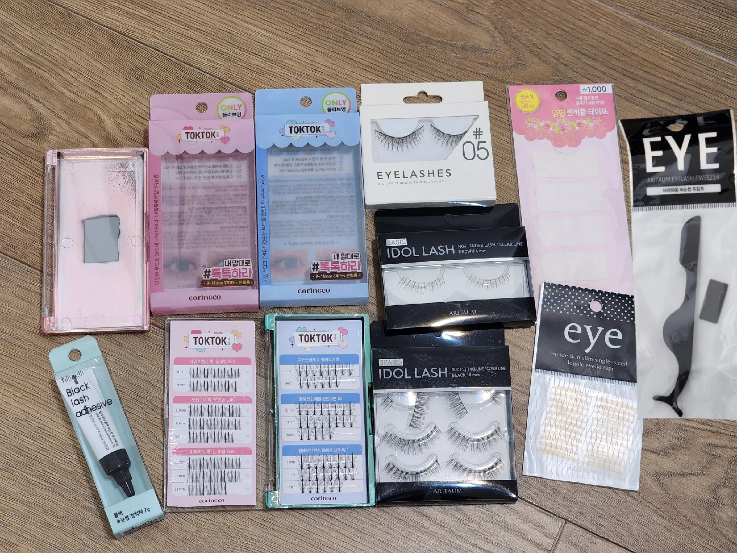 중고) 인조속눈썹, 속눈썹접착제(글루), 속눈썹족집게, 쌍꺼풀테이프, 셀프속눈썹펌KIT
