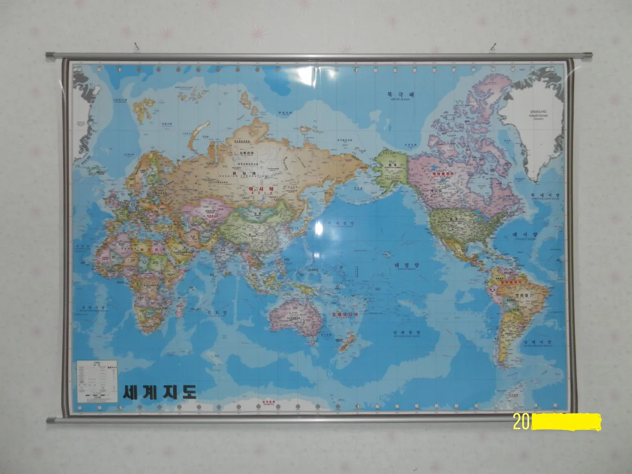 족자형 세계지도(행정지도) (153 X 106cm), 벽걸이 세계지도