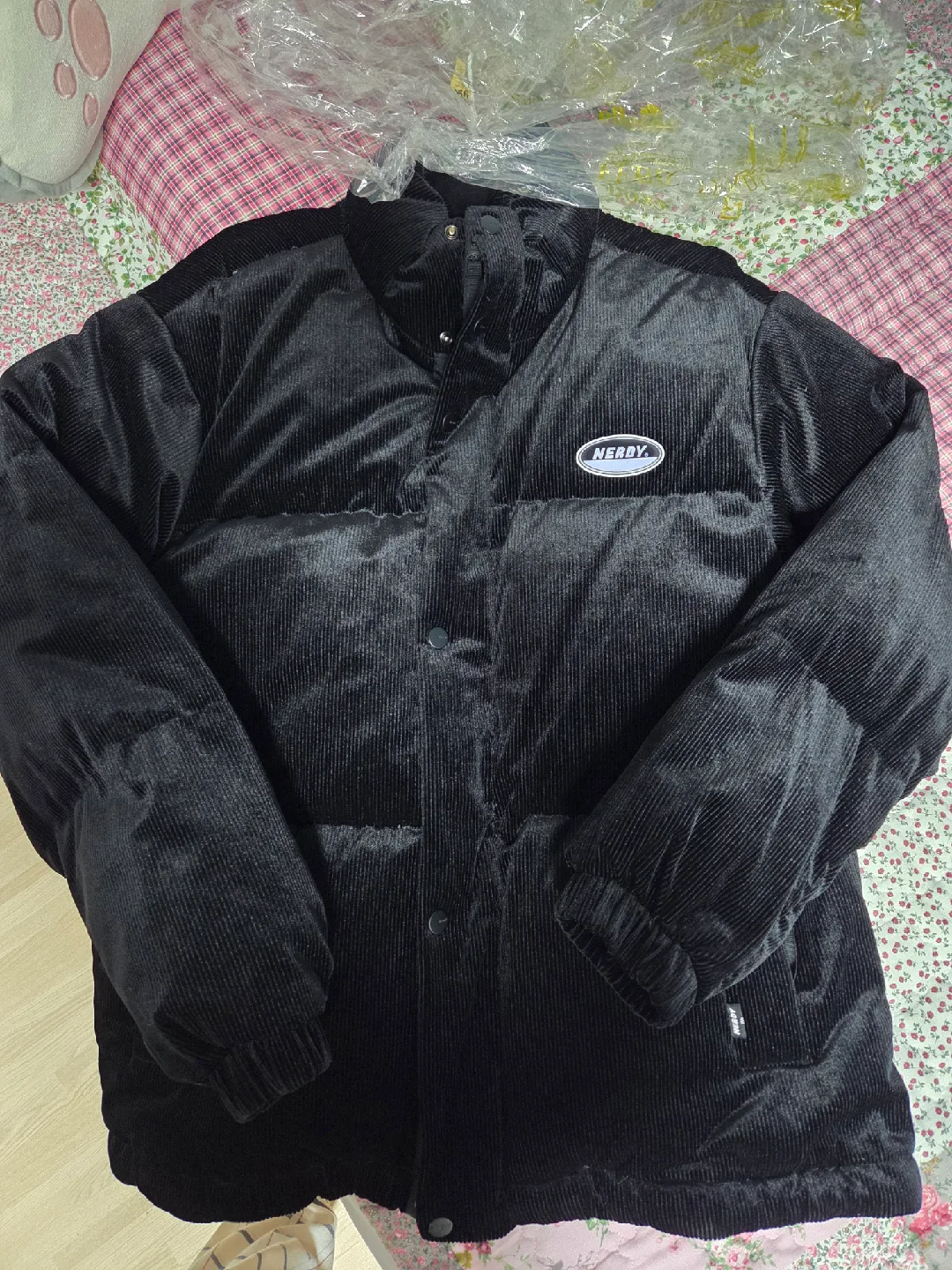 NERDY골덴 스타일 따뜻한 겨울 점퍼 남녀공용 S사이즈
