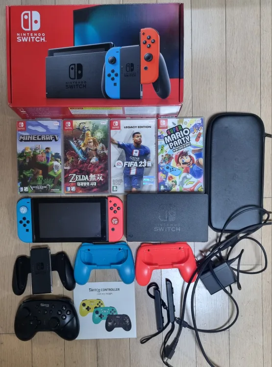 (깨끗한 중고) 닌텐도 스위치 풀세트+추가 구매품