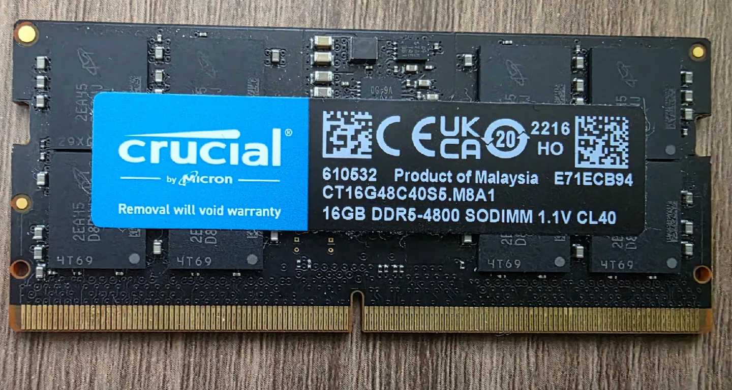 Crucial 16GB DDR5-4800 노트북 램(중고)