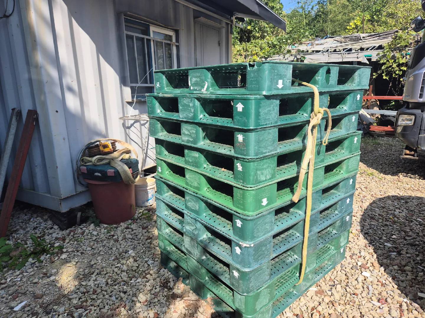 중고 녹색 플라스틱 파렛트