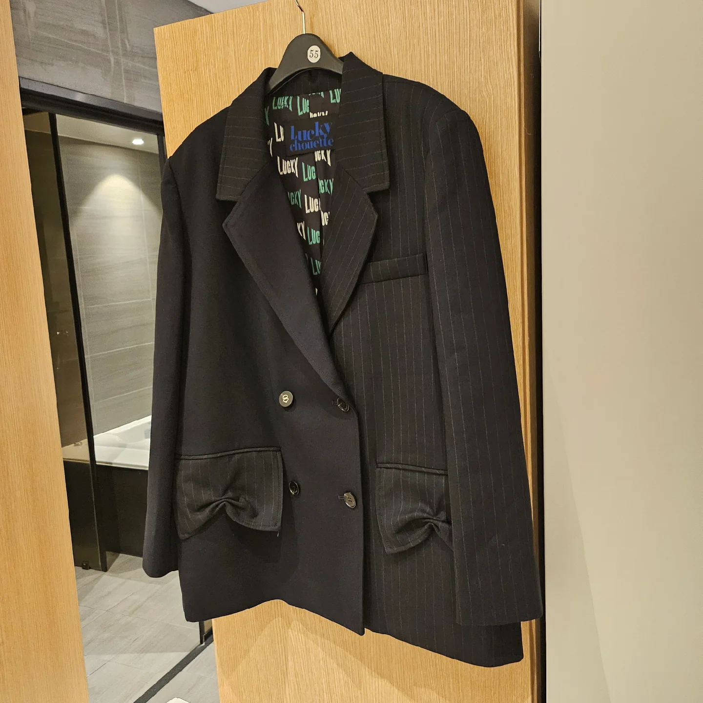 럭키슈에뜨 리본주머니 자켓(36,55~77,착샷o)