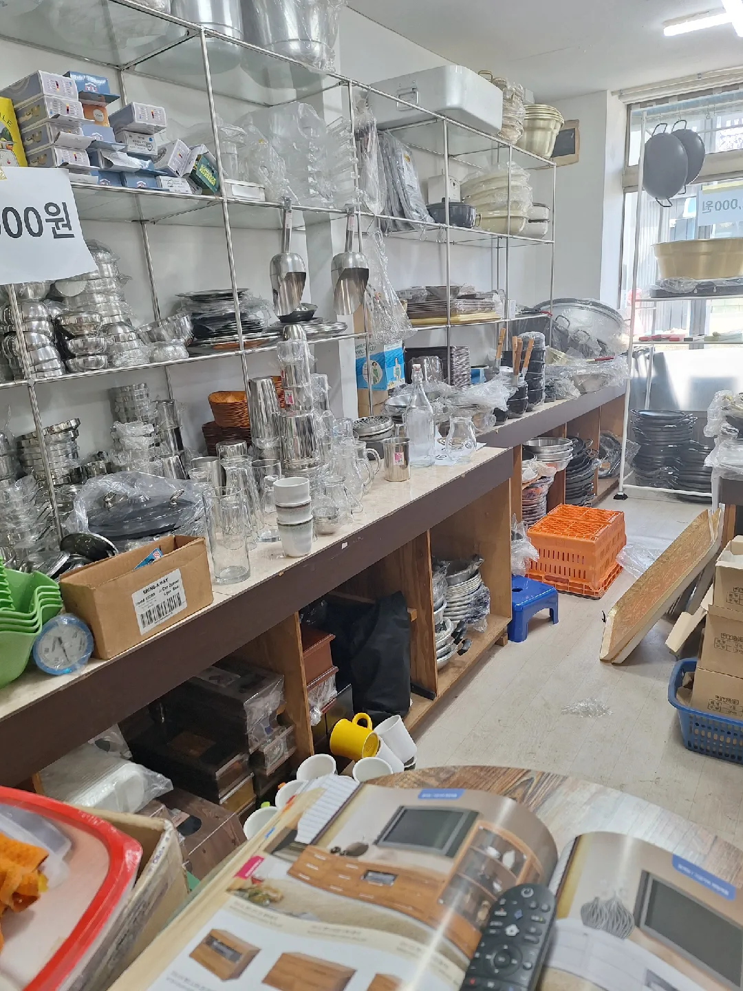 업소용 중고 주방용품 및 철제 선반 정리
