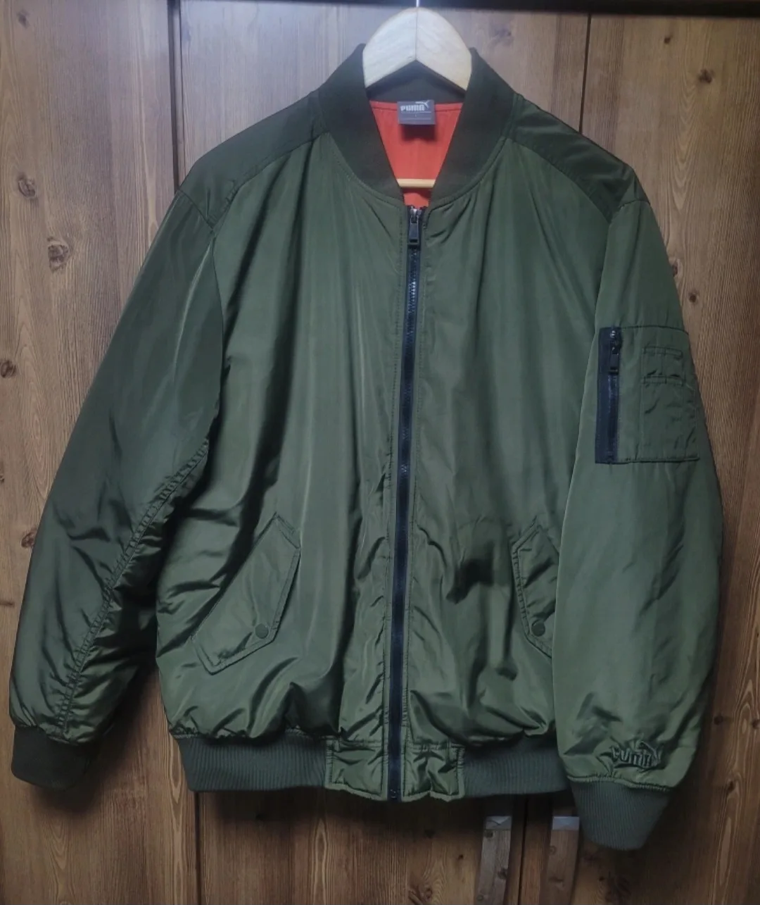 푸마 MA-1 항공점퍼 카키 L 오버핏