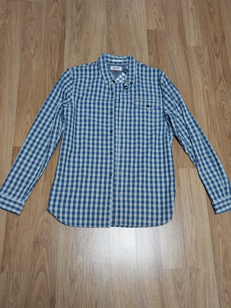 타미힐피거 데님 체크 셔츠 M