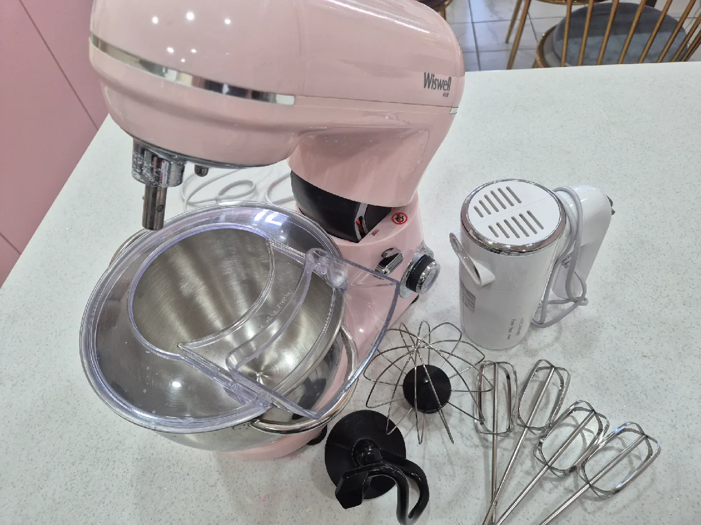위즈웰 스탠드 믹서 핑크