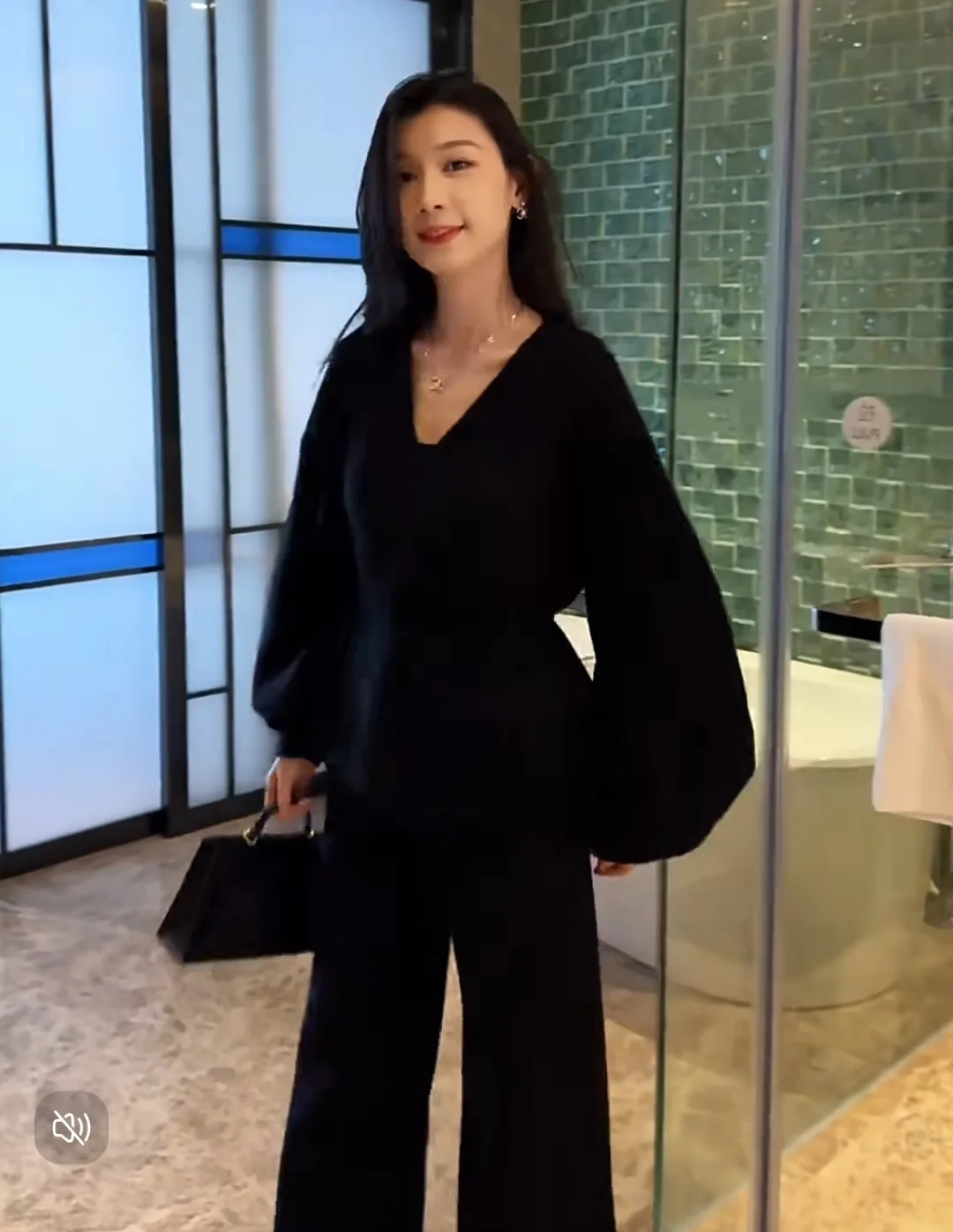 랩 니트 와이드 팬츠 세트 새상품