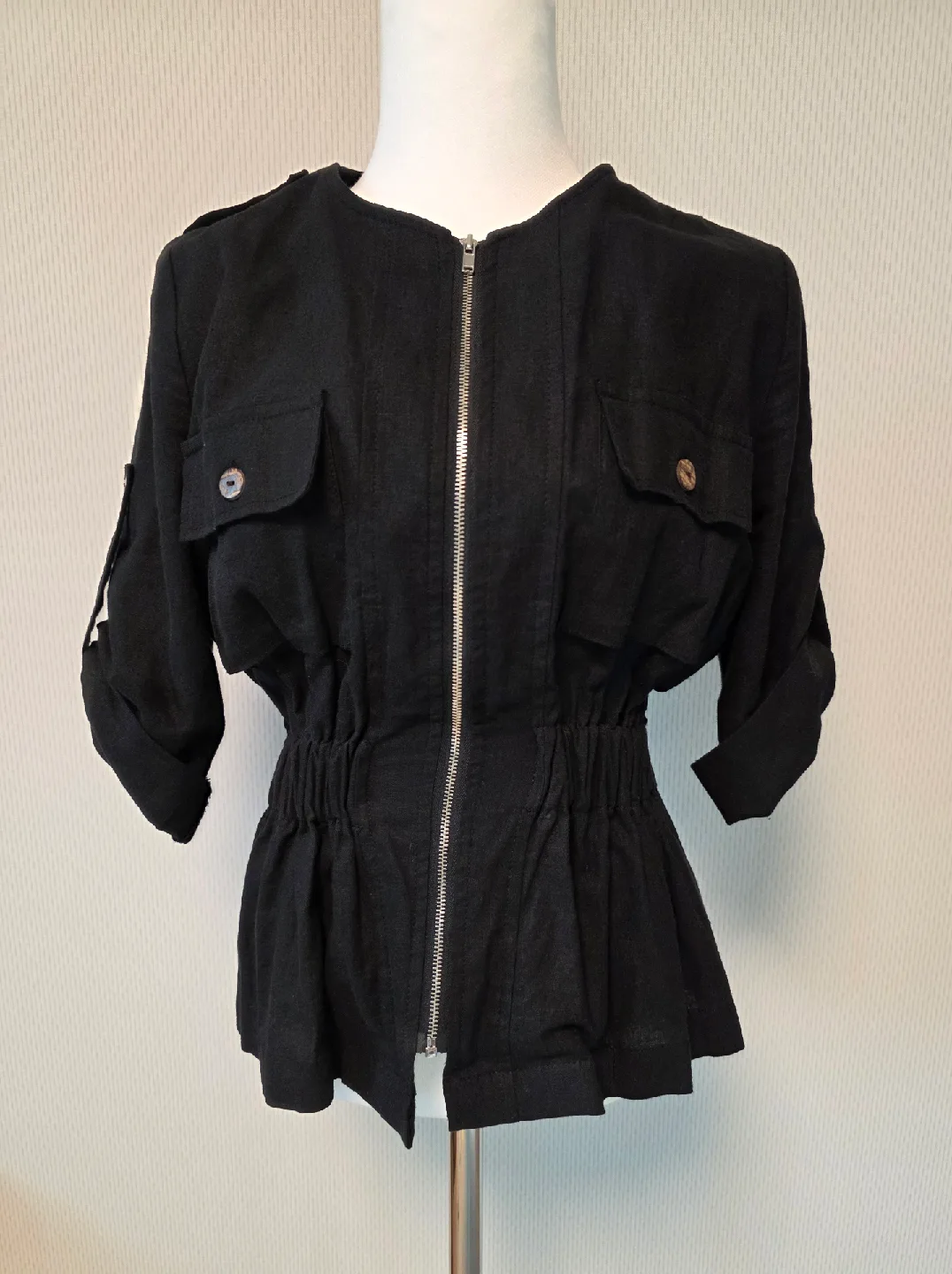 린넨 노카라 밴딩 자켓 55