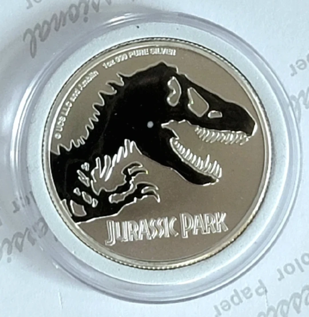 99.9% 순은 31.3g의 1oz 1998년 쥬라기월드1편 초판 proof 은화(견양