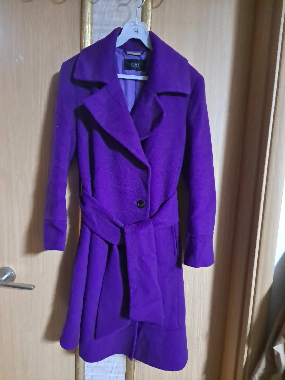 TIME 퍼플 울 코트