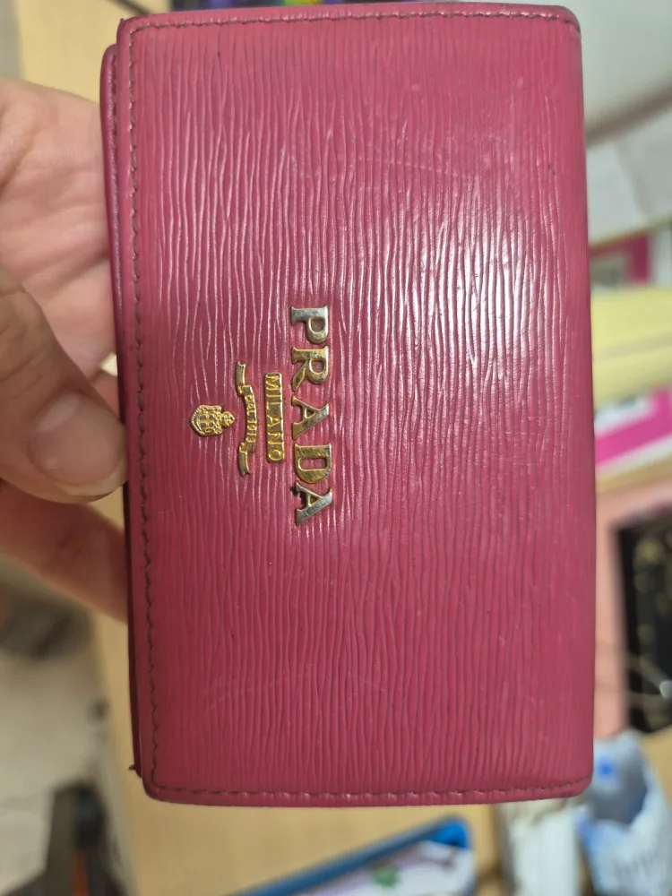 정품 프라다 핑크 카드지갑