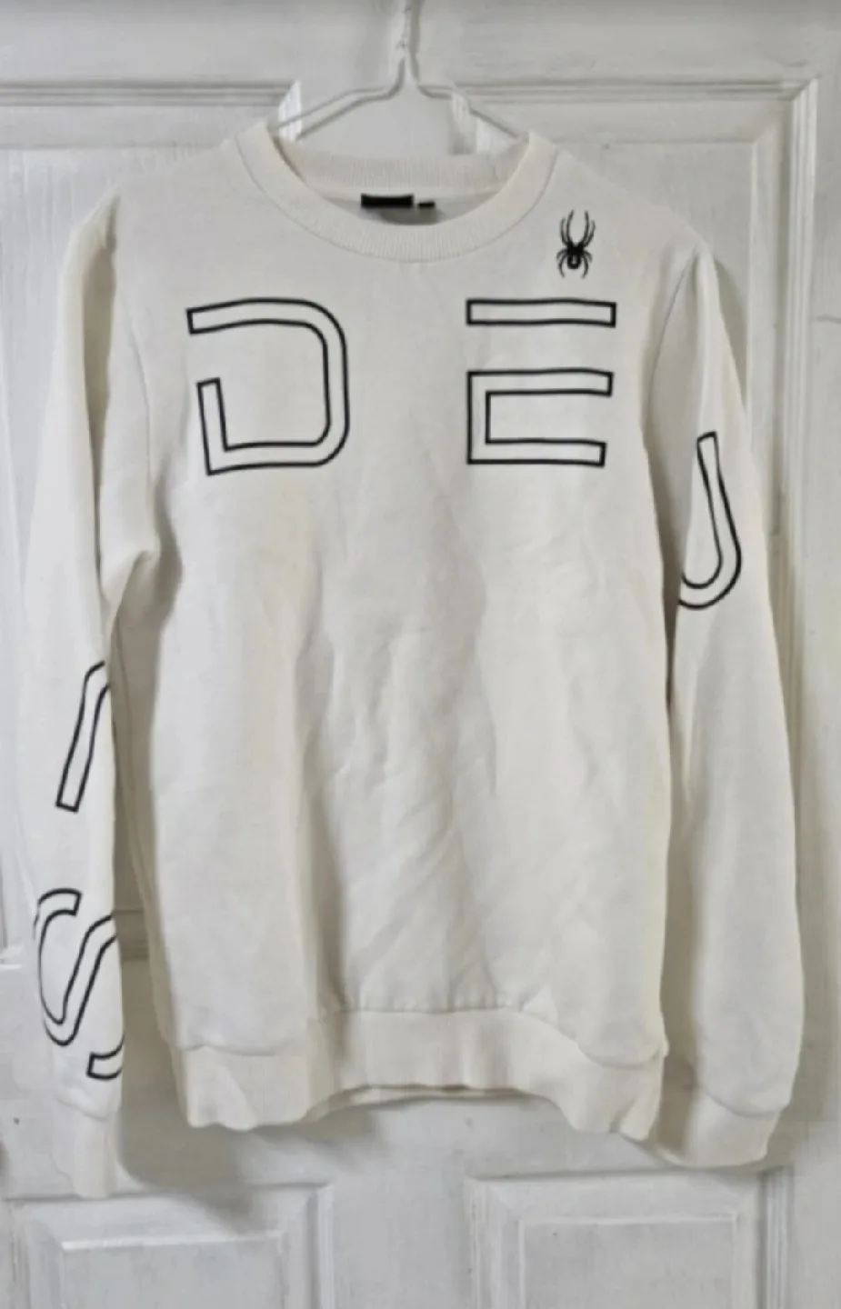 스파이더 흰색 맨투맨 (S, 90~95)