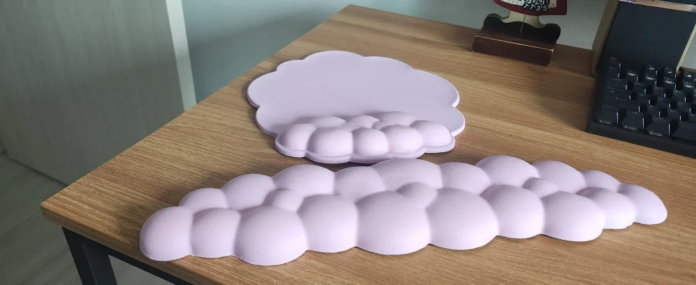 구름 팜레스트 마우스패드 세트 연보라