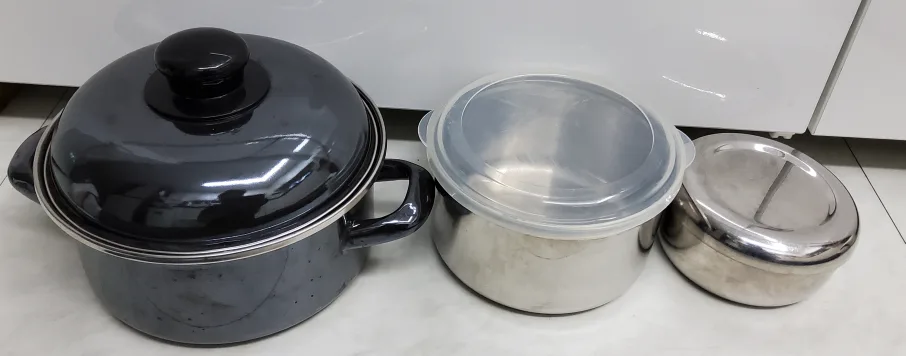 리빙아트 냄비 와 스텐 용기 2개종 세트
