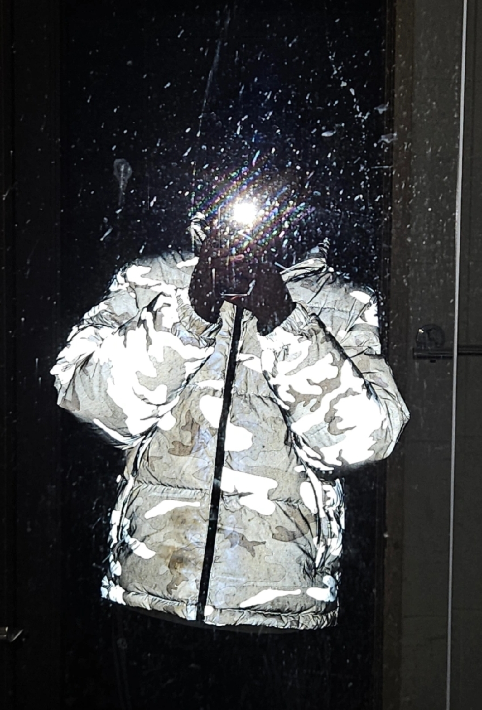 슈프림 리플렉티브 카모 패딩