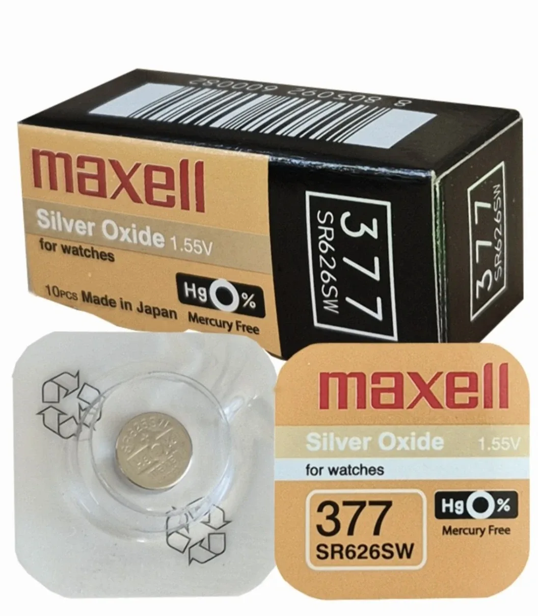 수능시계 Maxell 377 SR626SW 시계 교체 배터리 1개입