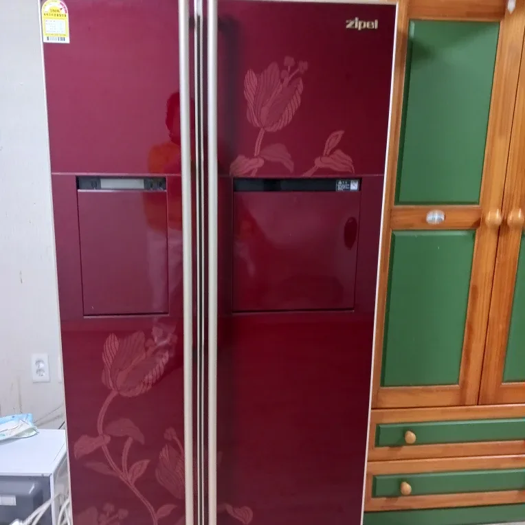 LG 지펠 양문형 냉장고 꽃무늬