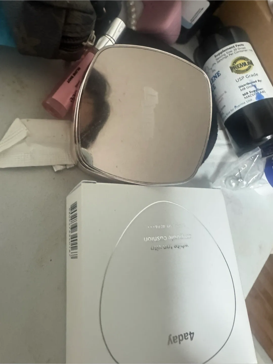 4aday앰플 쿠션 화이트톤 새상품& 라메르쿠션중고