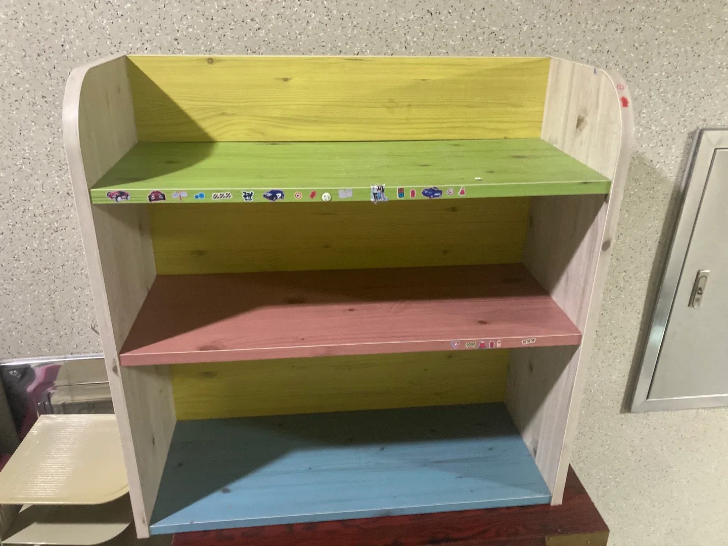 나무 3단 컬러 책장 무료나눔