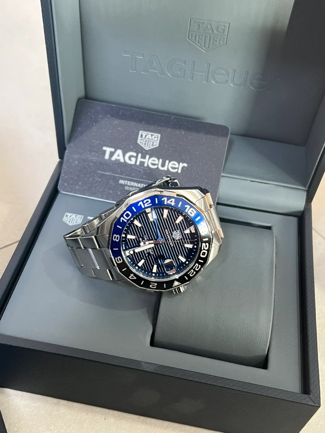 태그호이어 아쿠아레이서 GMT 베트맨 오토매틱 시계 풀셋