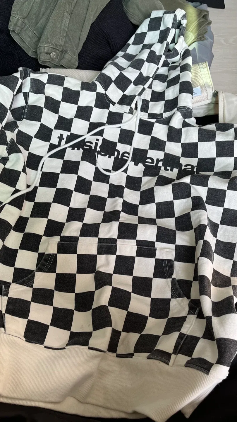 thisisneverthat 체크 후드티