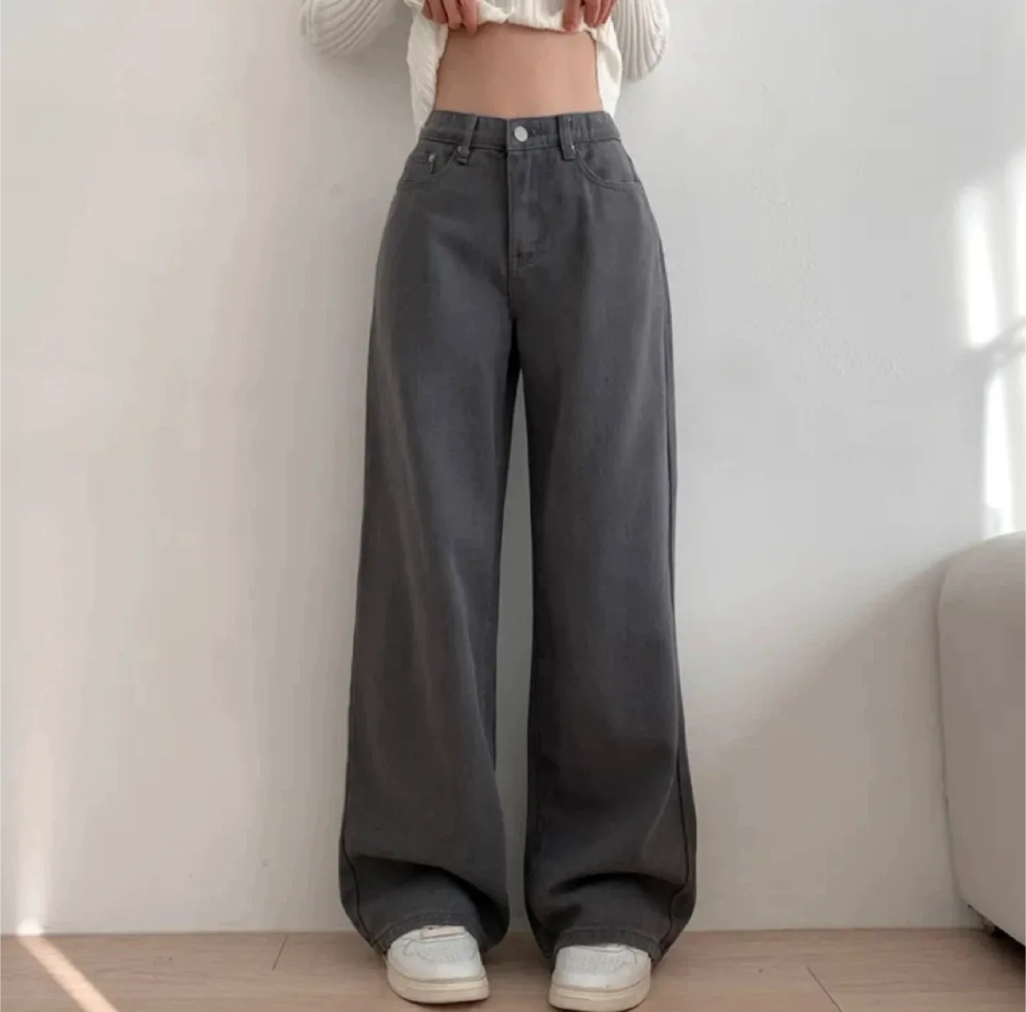 에이블리 모어핏 차콜 청바지