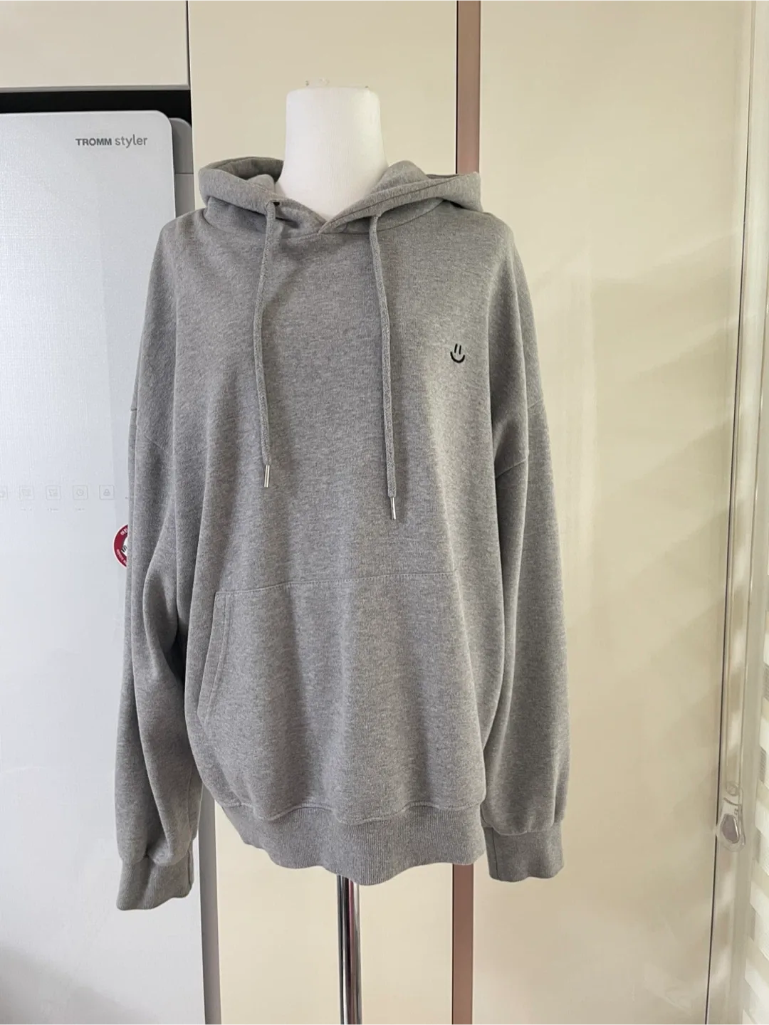 ✅중고✅회색 스마일 후드티