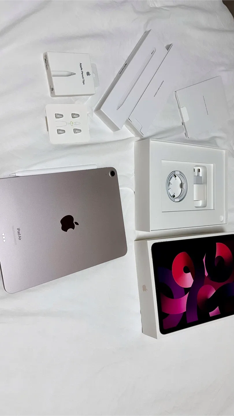 iPad Air5 64GB 핑크 + 애플펜슬2 + 정품 펜촉4개 + 풀박스 (찍힘 눌림 기스 일절 없음/리퍼완료)